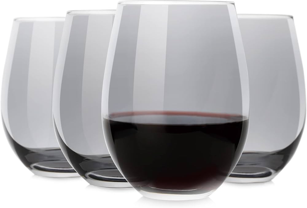 LUXU-Classic Smoke Grey Stemless Wine Glasses(Set of 4) No Stem Glass Beverage Cups, All Purpose ... | Amazon (CA)