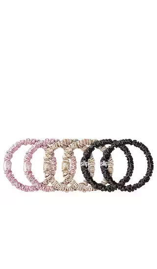 Skinnie Scrunchie 6 Pack in Black, Pink & Caramel | Revolve Clothing (Global)