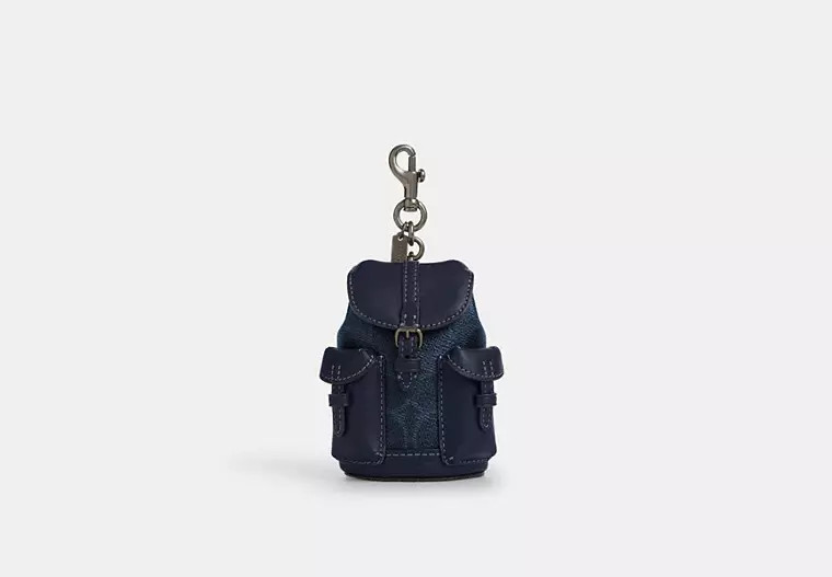 Mini Warner Backpack Bag Charm In Signature Canvas | Coach Outlet CA