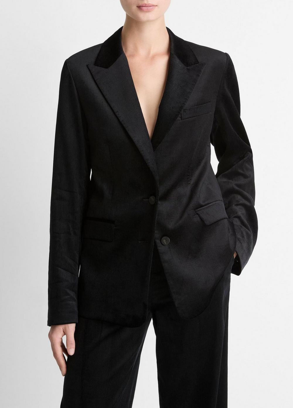 Women's Italian Velvet Blazer, Black, Size 6 Vince | Vince LLC