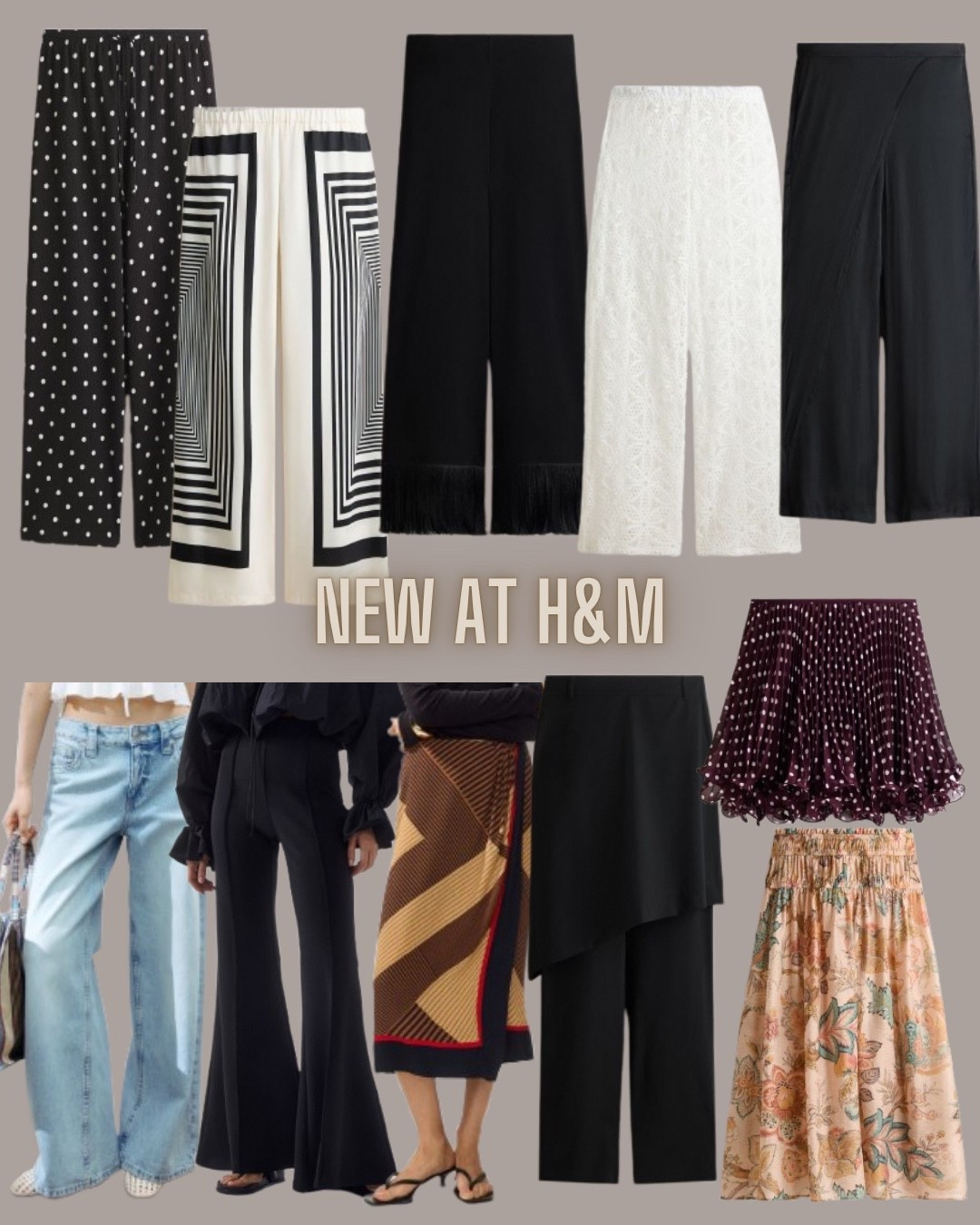 H&M fashion
Resort wear
Pull on pants
Mid skirt
