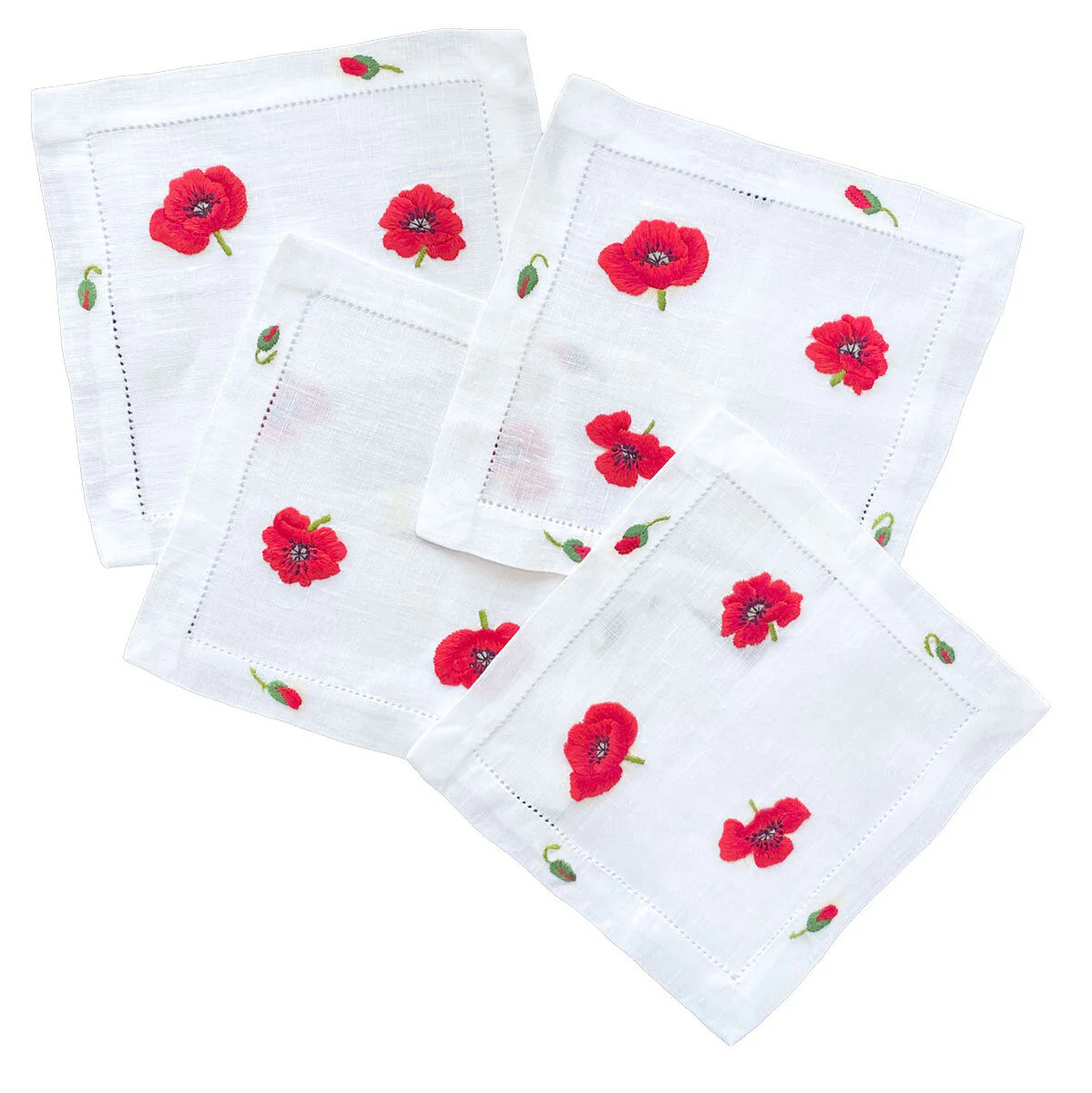 Poppies Cocktail Napkin | Set of 4 | Christian Ladd Home