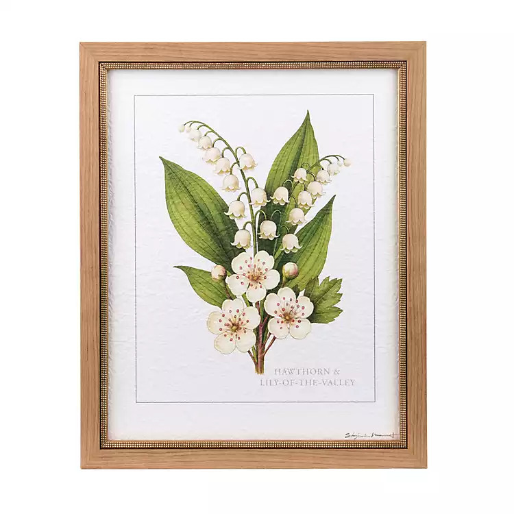 May Hawthorn & Lily of the Valley Framed Art Print | Kirklands