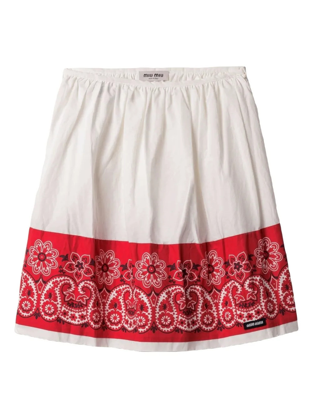 Miu Miu slubbed poplin skirt - White | Farfetch Global
