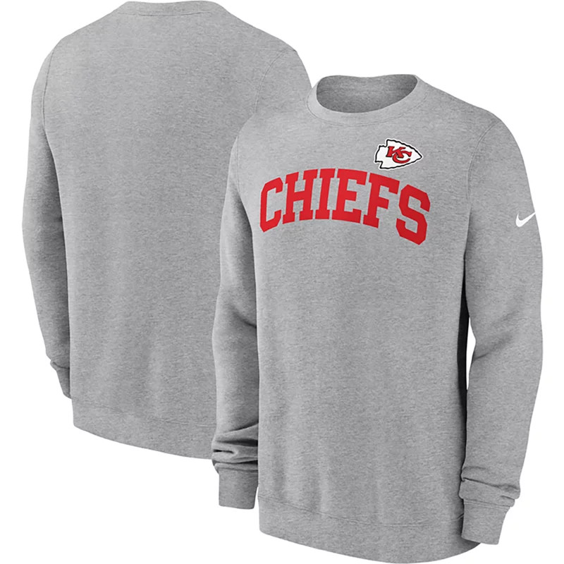 Nike Men's Chiefs Club Long Sleeve Crewneck Dark Grey, Medium - NFL Adult Outerwear at Academy Sports | Academy Sports + Outdoors