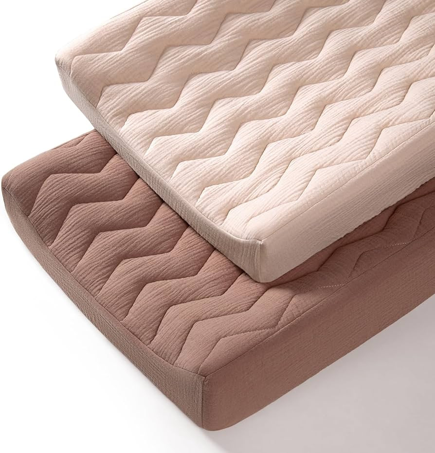 lulumoon Muslin Changing Pad Cover: Baby Cotton Quilted Changing Table Cover - Soft Changing Pad ... | Amazon (US)