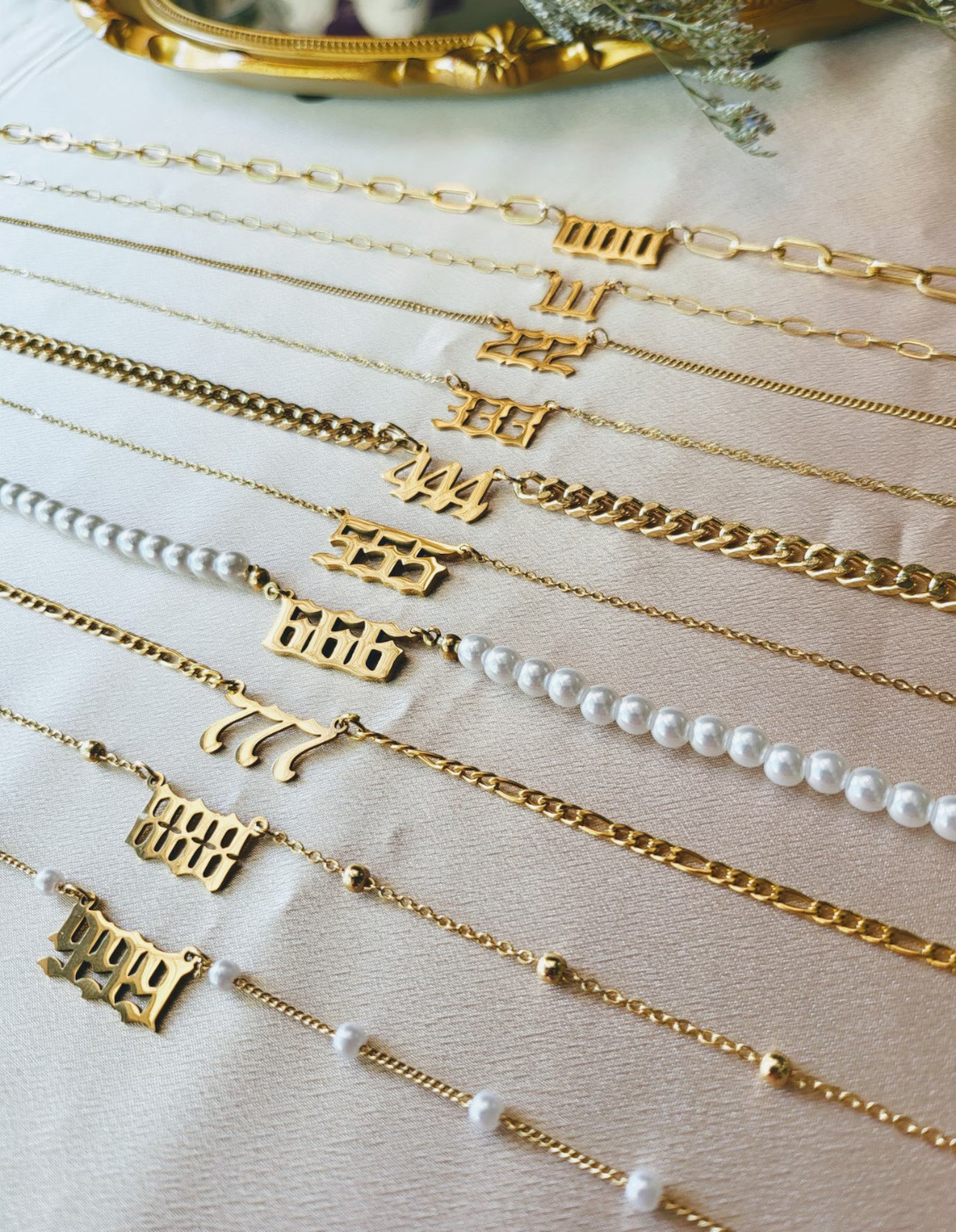 18K Gold FILLED ADJUSTABLE Angel Number Necklace lucky Old - Etsy | Etsy (US)