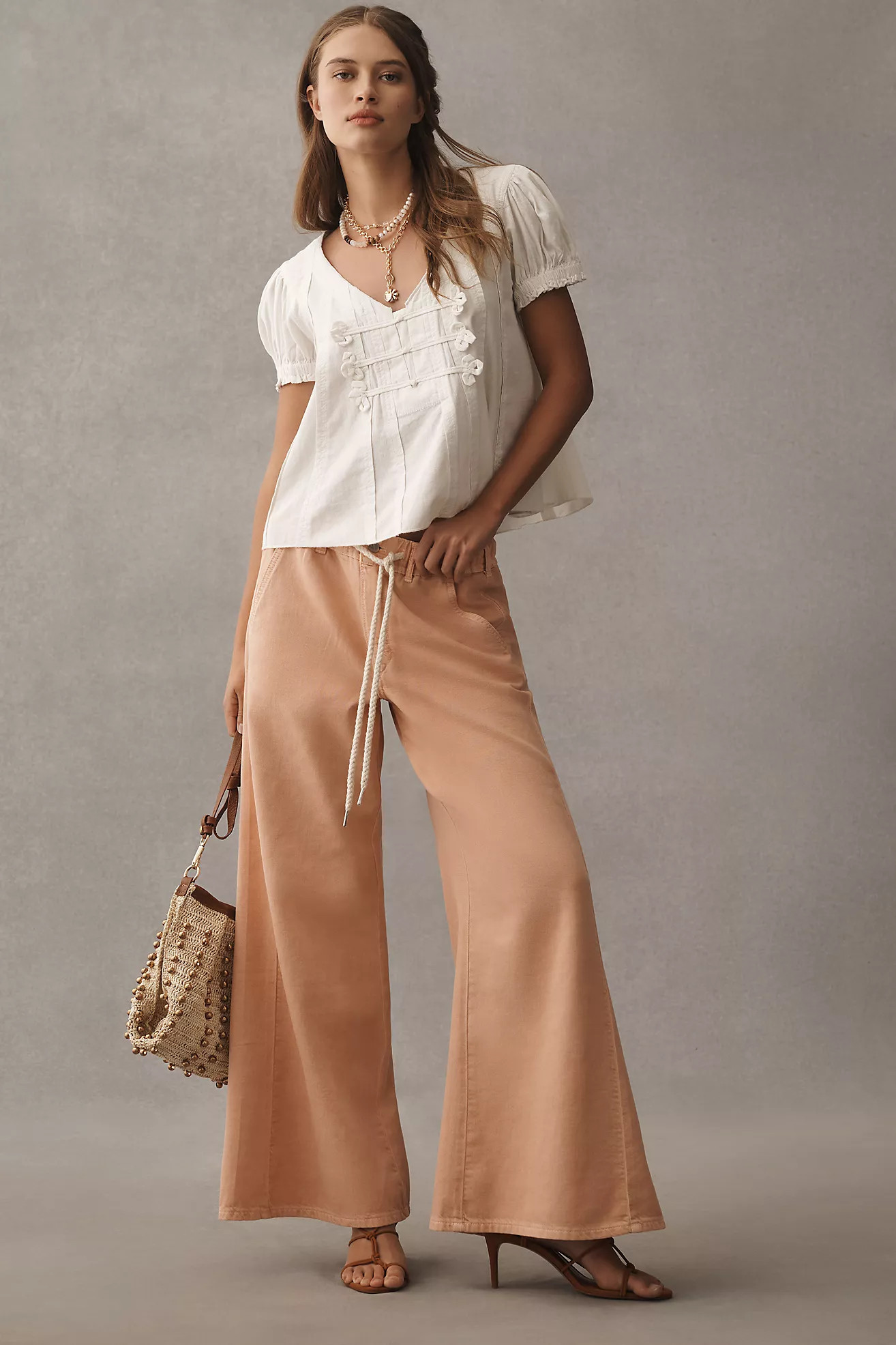 The Adi Mid-Rise Relaxed Flare Pants by Pilcro: Pull-On Edition | Anthropologie (US)