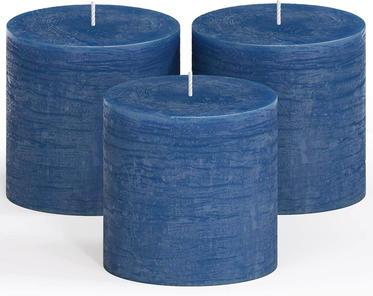 CANDWAX 3x3 Pillar Candle Set of 3 - Decorative Rustic Candles Unscented and No Drip Candles - Id... | Amazon (US)