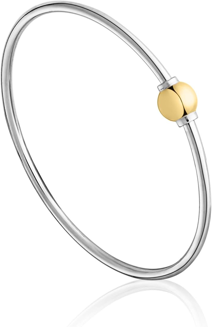 The Traditional Sterling Silver & 14K Yellow Gold Clad Single Ball Threaded Bracelet from Cape Co... | Amazon (US)