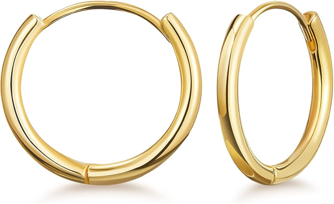 SWEETV 925 Sterling Silver Polished Hoop Earrings for Women, Lightweight Hypoallergenic Hoops, Di... | Amazon (US)