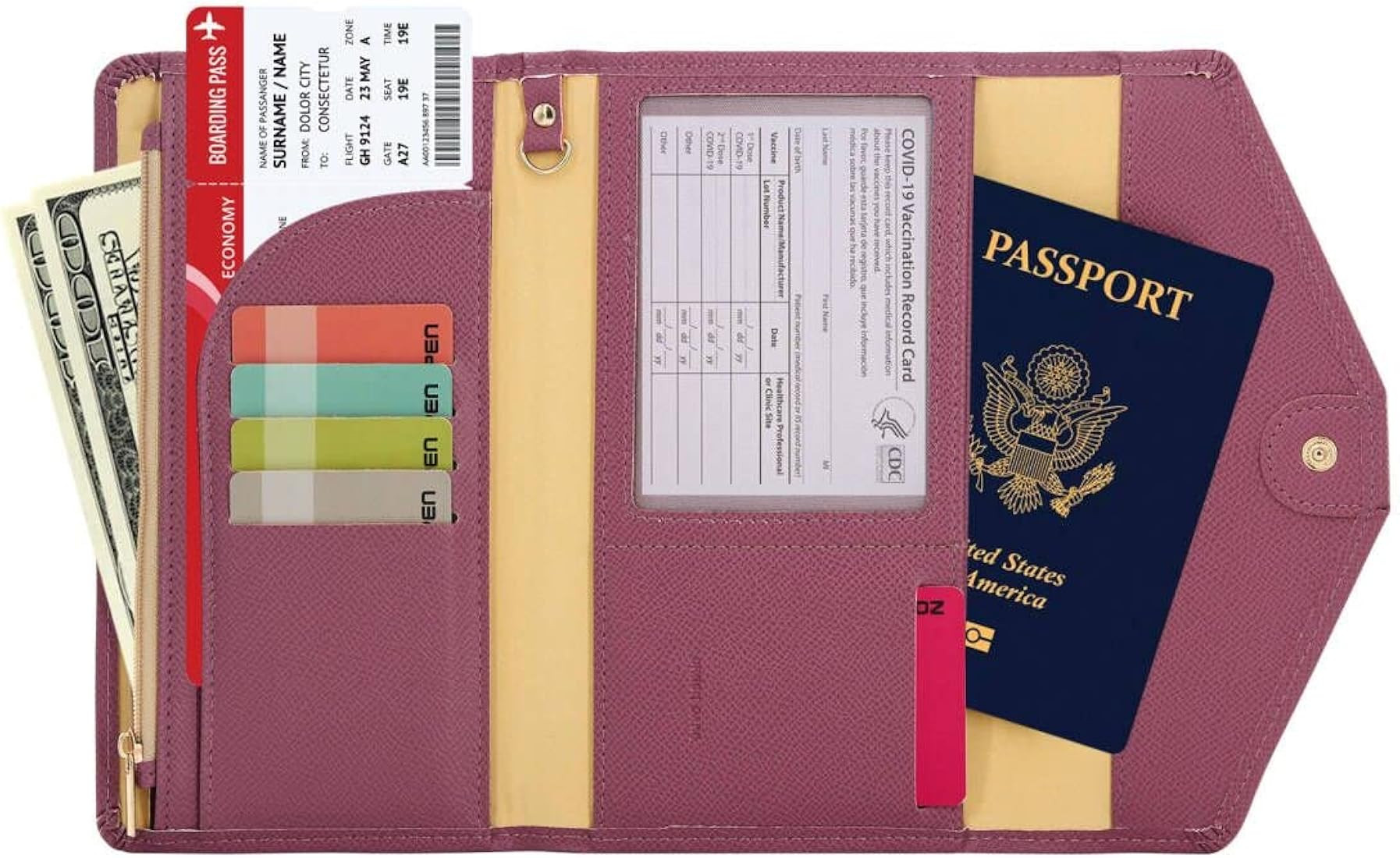 Zoppen Mulit-purpose Rfid Blocking Passport Holder Travel Wallet (Ver.4) Passport and Vaccine Card H | Amazon (US)