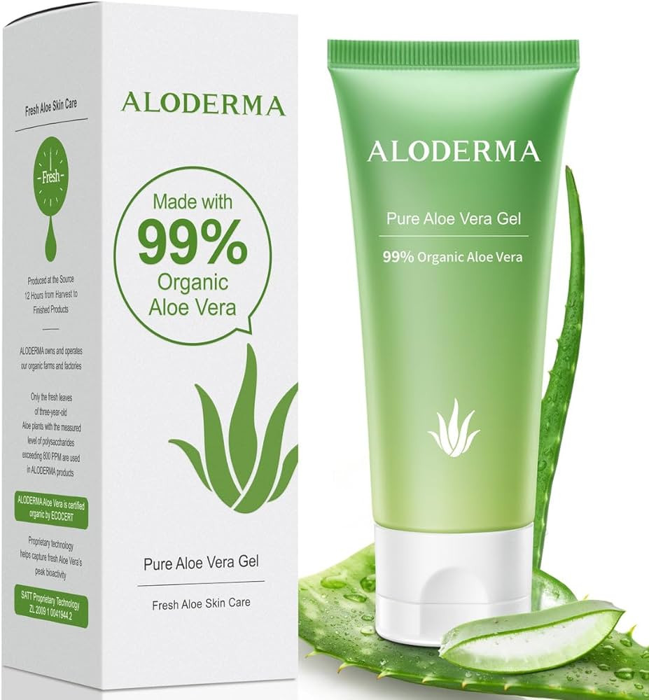 Aloderma 99% Organic Aloe Vera Gel for Face Made within 12 Hours of Harvest - Natural Hydrating P... | Amazon (US)