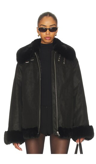 Helly Faux Leather Jacket in Black | Revolve Clothing (Global)