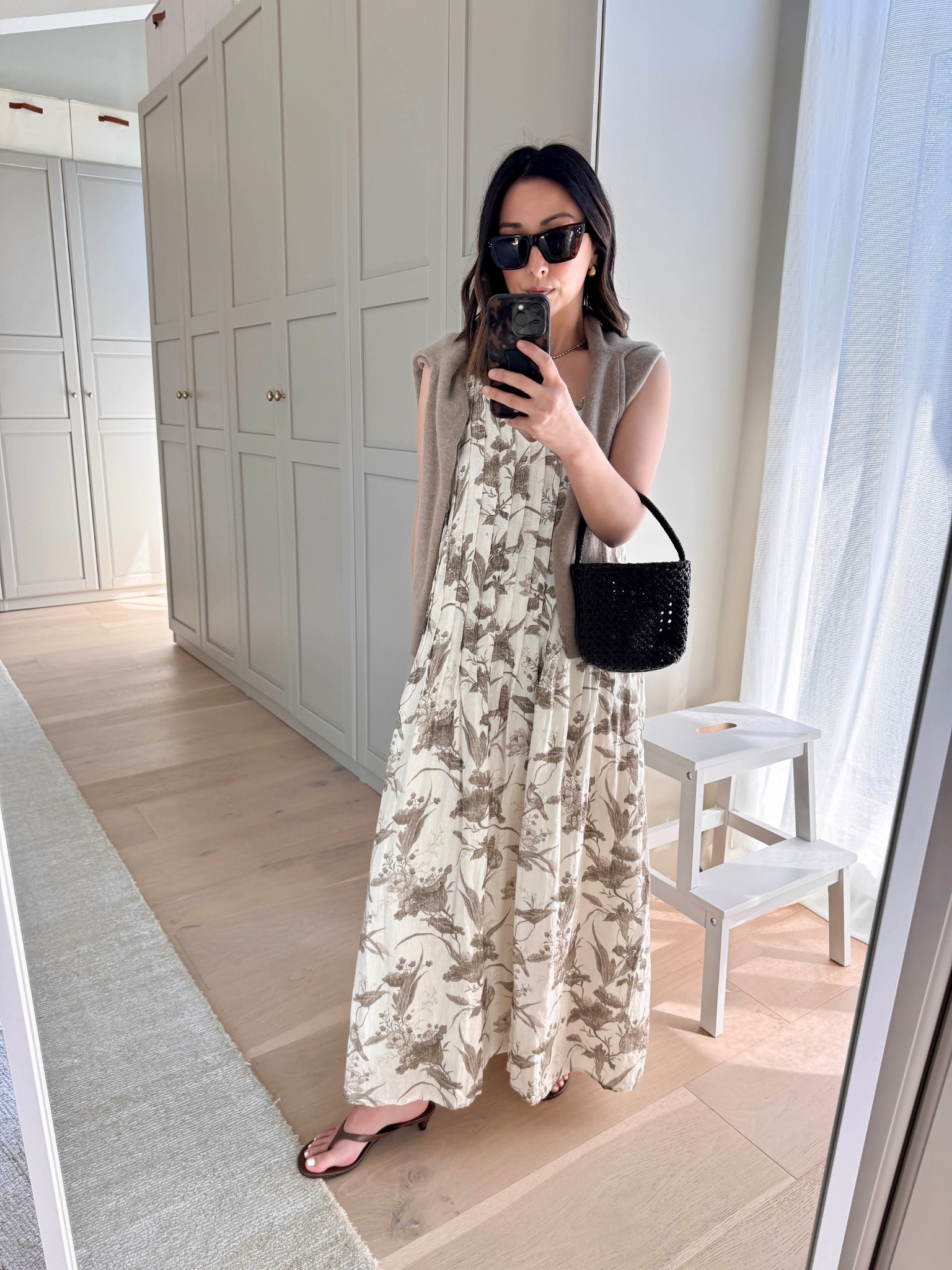 This dress works for just about everything! So so pretty, and comfy. Fits full length on my 5 ft frame. 

Aritzia dress xs
Aritzia cardigan xs
Mango sandals 5 - old. Links similar
Madewell bag - old
Celine sunglasses
Dorsey James necklace 15”
Quince earrings  

Spring dresses, petite style, spring outfits 2026, date night outfits, 


#LTKPetite #LTKmomlife #LTKootd