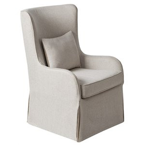 Madison Park Signature Regis Solid Wood and Fabric Accent Chair in Cream/Black | Cymax