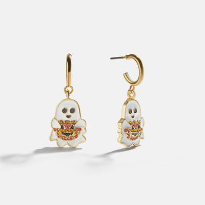 Ghosting Around Glow-In-The-Dark Kids' Halloween Earrings - White