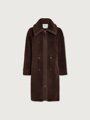 Bennet Long Sherpa Coat | Women's Sherpa Coat | Varley US, Dark Chestnut / M | Varley US