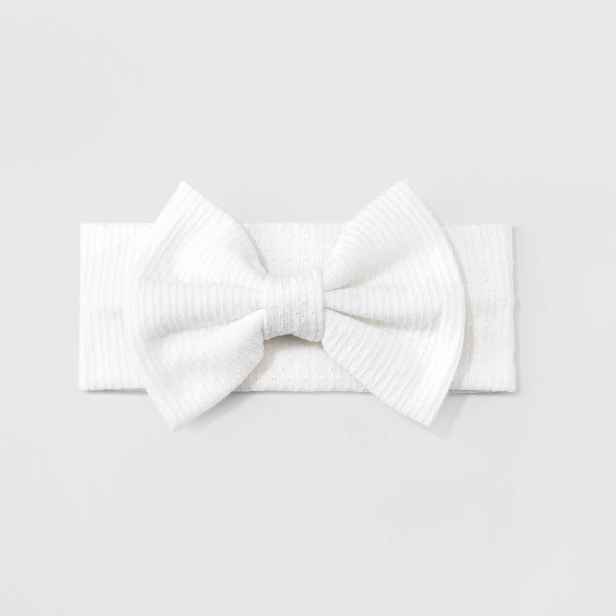 Baby Girls' Textured Bow Headwrap - Cloud Island™ Ivory | Target