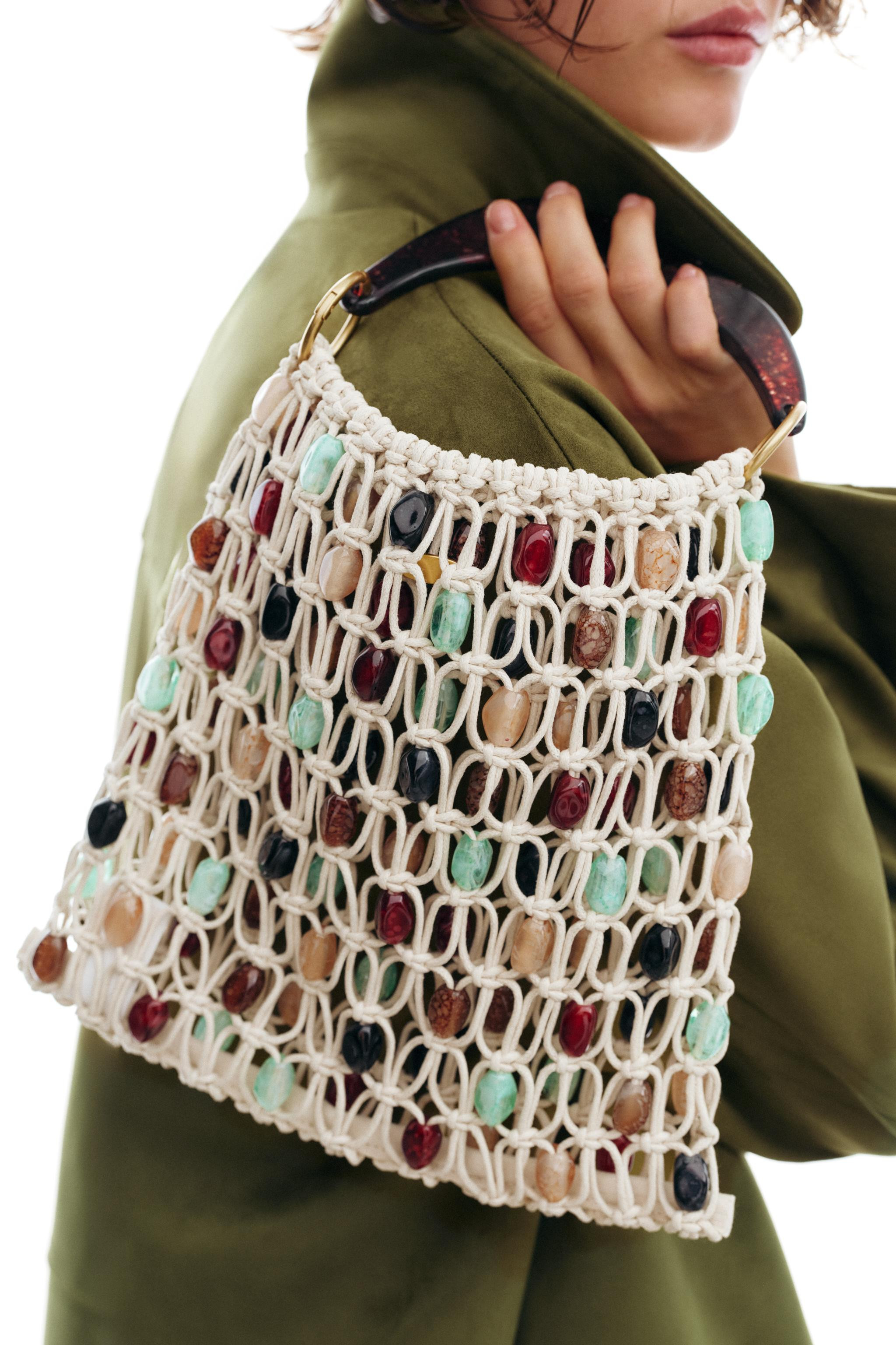 BUCKET BAG WITH BEADING | Zara UK