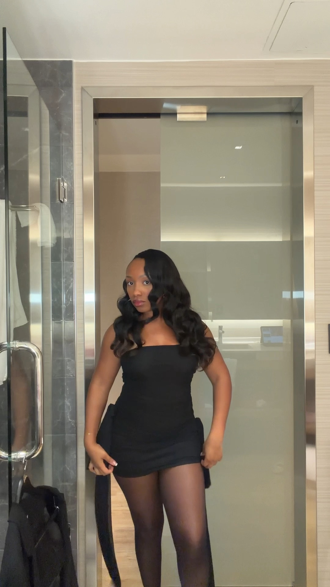 Vday grwm💋🖤
Dress: Peppermayo Georgie Mini Dress

get ready with me, L’Oréal true match, topicals lip gloss, black sheer tights, black girl makeup, brown skin makeup, Armani beauty blush, night out makeup, rare beauty brown lip liner, lumi glotion, glow enhancer, body glow, heatless curlers, foam hair rollers

#LTKootd #LTKBeauty #LTKgrwm