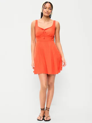 Fit & Flare Linen Mini Dress | Old Navy (US)