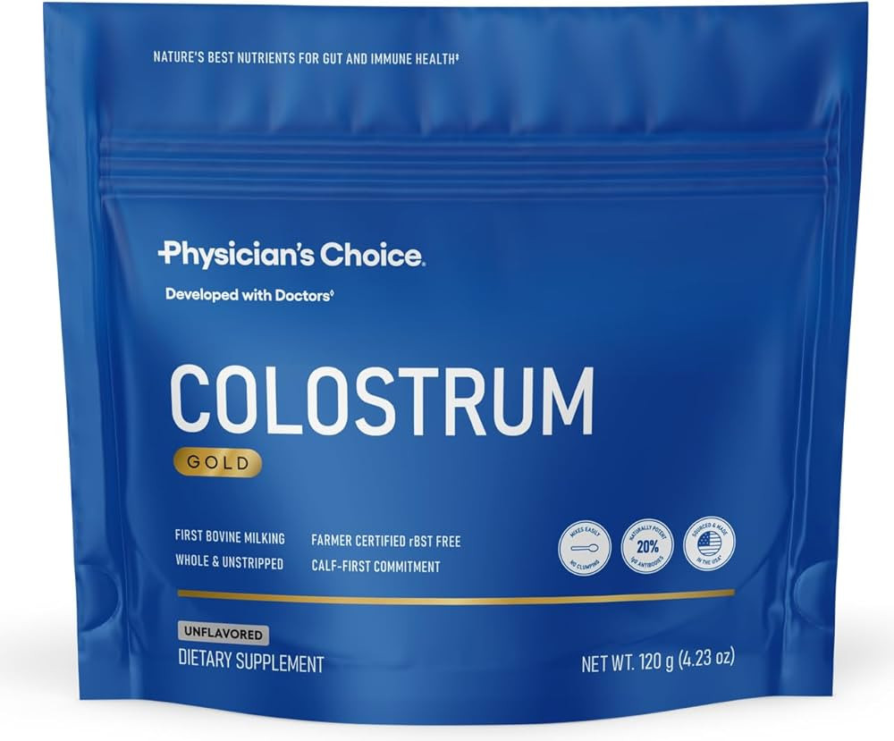 Physician's CHOICE Colostrum Gold Powder - First-Day Milking for Gut & Immune Support - Potent Ig... | Amazon (US)