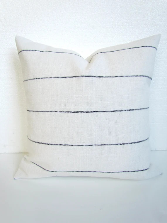 FARMHOUSE PILLOWS Black Ticking stripe Throw Pillows Farm | Etsy | Etsy (US)