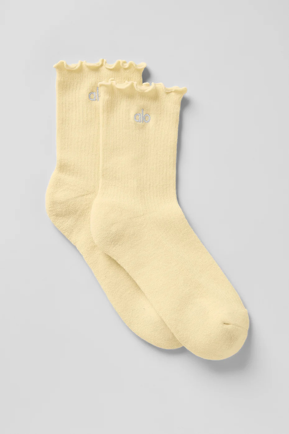 Alo Yoga� | Women's Lettuce Edge Socks in Warm Butter Beige, Size: Small/Medium | Alo Yoga