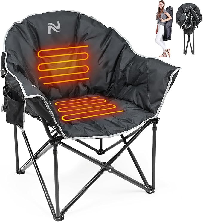 LILYPELLE Oversized Heated Camping Chair, Patio Lounge Chairs with 3 Heat Levels, Portable Foldin... | Amazon (US)