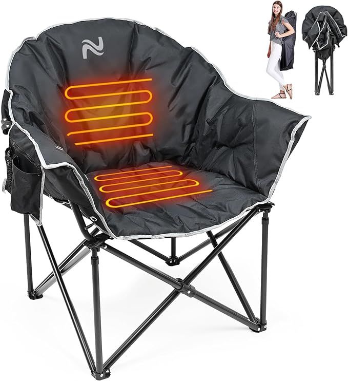 LILYPELLE Oversized Heated Camping Chair, Patio Lounge Chairs with 3 Heat Levels, Portable Foldin... | Amazon (US)