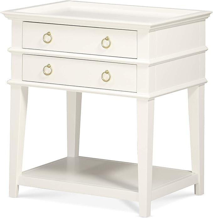 Source One Corvas White 2-Drawer Tray Top Nightstand, | Amazon (US)