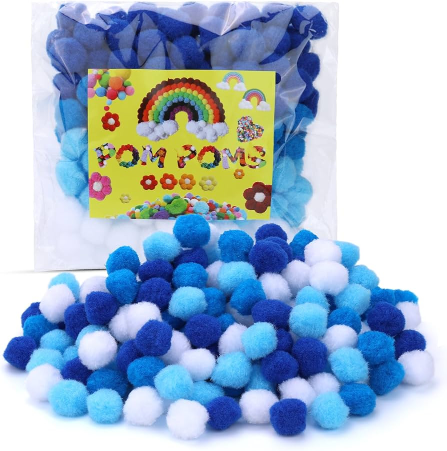 WONVOC Pom Poms 160 pcs, Pom Poms 1 Inch, 4 Colors Crafts Pom Poms Bulk, for Home and Class Creat... | Amazon (US)