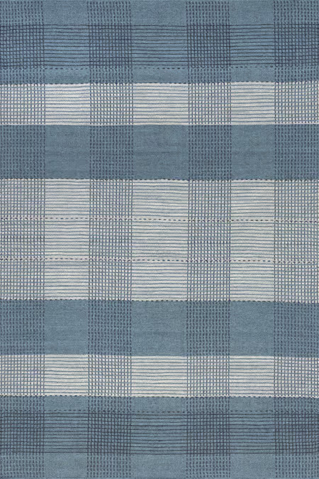 Blue Oregon Plaid Wool Area Rug | Rugs USA