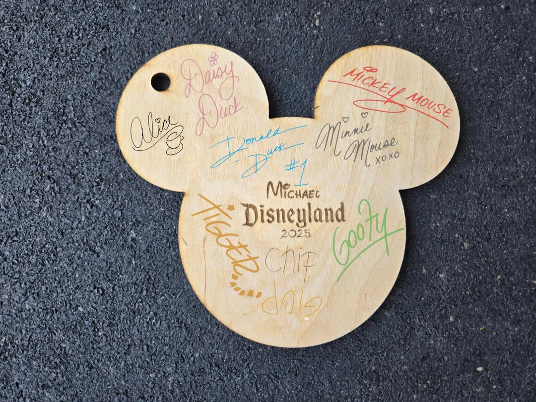 Personalized Disney Parks Autograph Card, Disney World Autograph Ornament, Disneyland Autograph C... | Etsy (US)