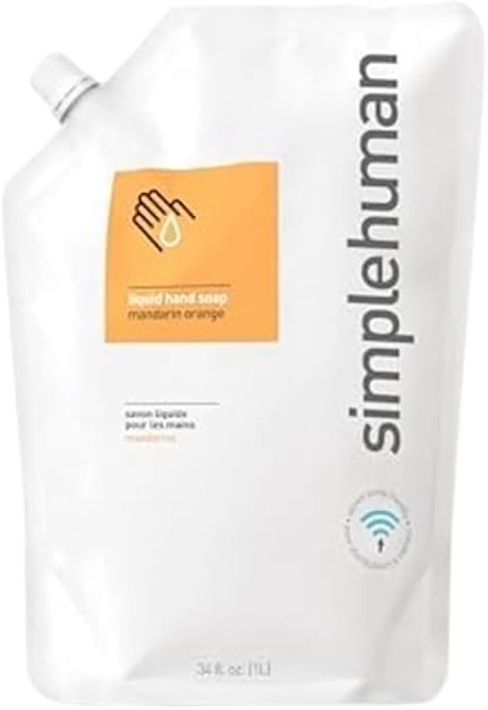 simplehuman Mandarin Orange Moisturizing Liquid Hand Soap Refill Pouch, 34 Fl. Oz. | Amazon (US)