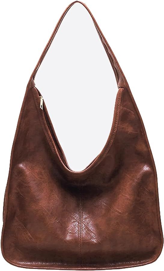 Hobo Bags for Women Soft PU Leather Shoulder Tote Purses with Zipper | Amazon (US)