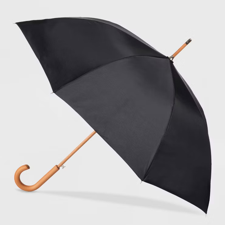 Totes Compact Stick Umbrella - Black | Target