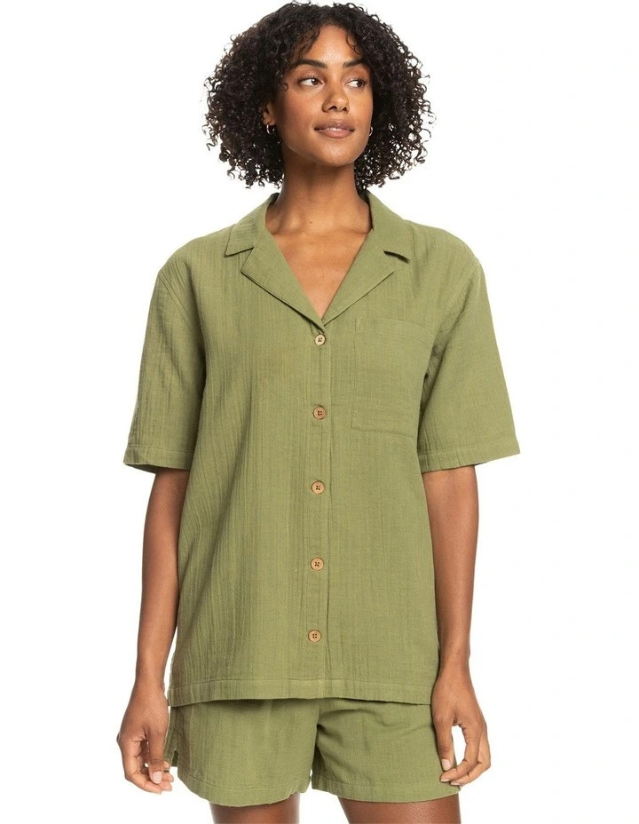 Aloha Sunset Short Sleeve Shirt in Green | Myer