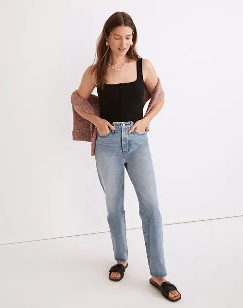 Ribbed Button-Front Crop Tank | Madewell