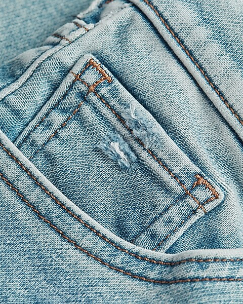 High Waisted Supersoft Knit Button Fly Ripped Skinny Jeans | Express