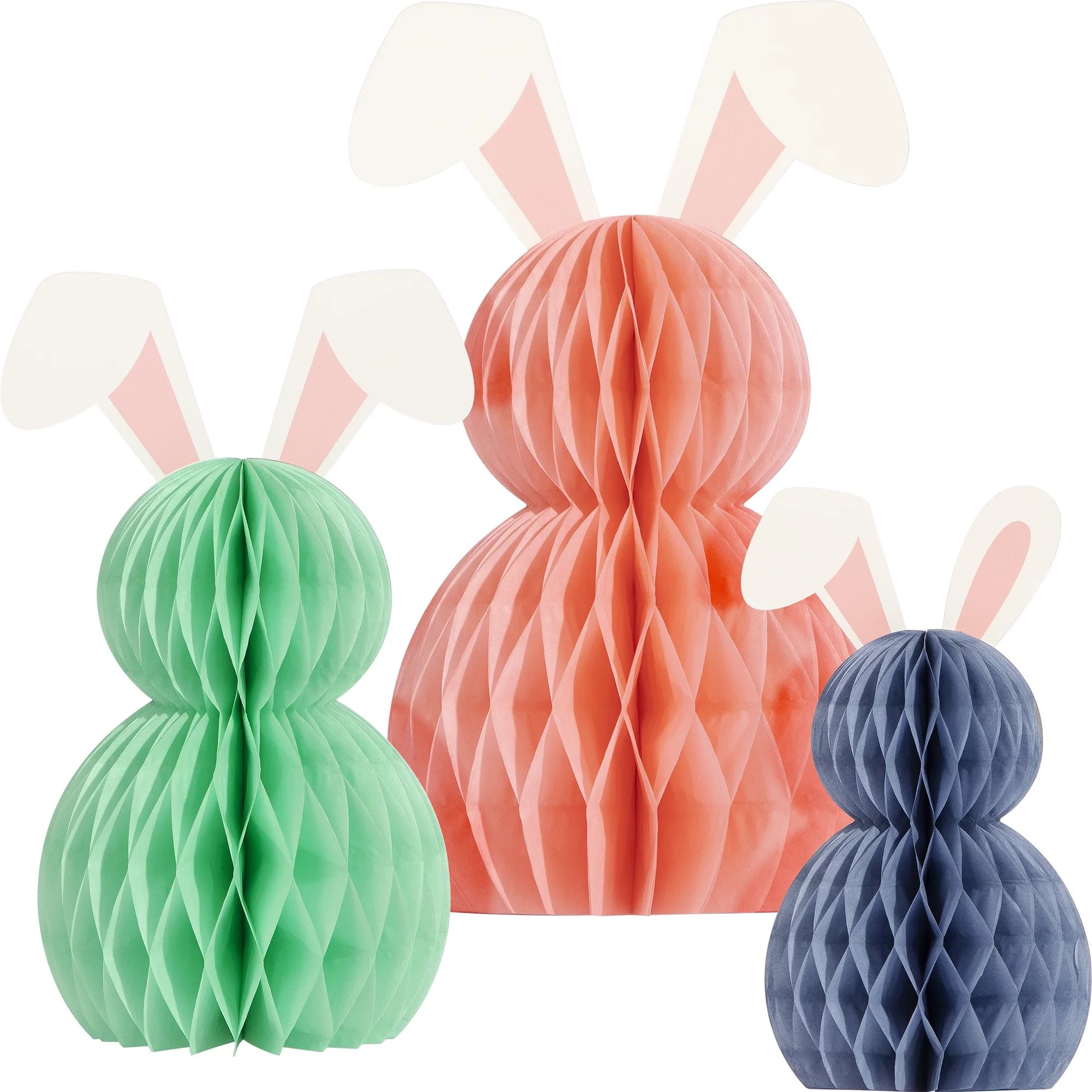 Way to Celebrate! Easter Bunny Honeycomb Centerpieces 3 Ct. Multicolor, Paper | Walmart (US)