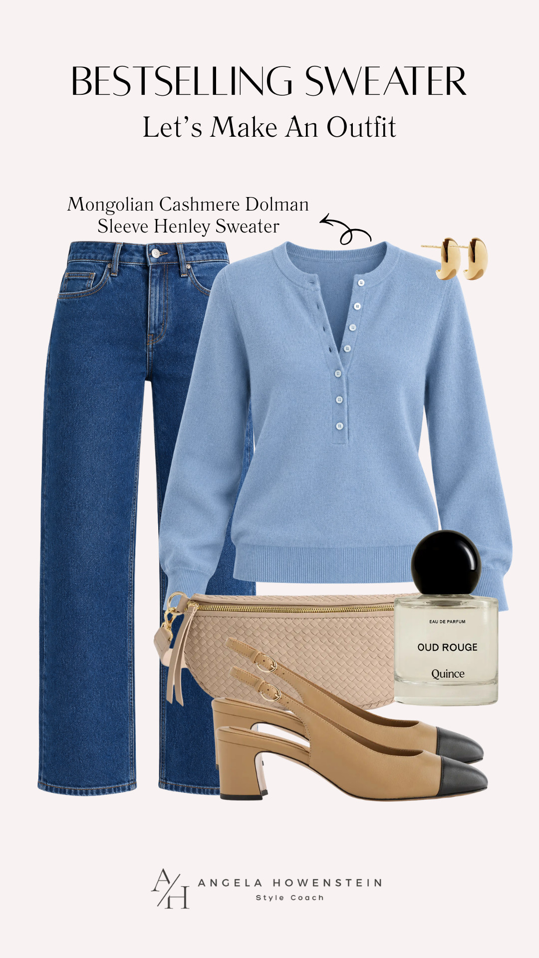 This bestselling Mongolian cashmere Henley is such a beautiful fall staple! 💙 The soft blue works beautifully with denim, and the dolman sleeve gives this luxurious sweater an easy, relaxed feel that you can dress up or down.

👩‍💻 LTK PRO TIPS
❤️ Heart = Support my posts ;-)
🔖 Save = Get sale & restock alerts for the things you love!
📋 Lists = Keep favorites organized (List ideas: Christmas, Birthdays, and Vacations!)
📲 Share = Send lists and products to a friend (or your daughters like me).
💬 Comment = Ask me anything, and I’ll answer. ;-) 

 #LTKootd #LTKSeasonal #LTKOver40