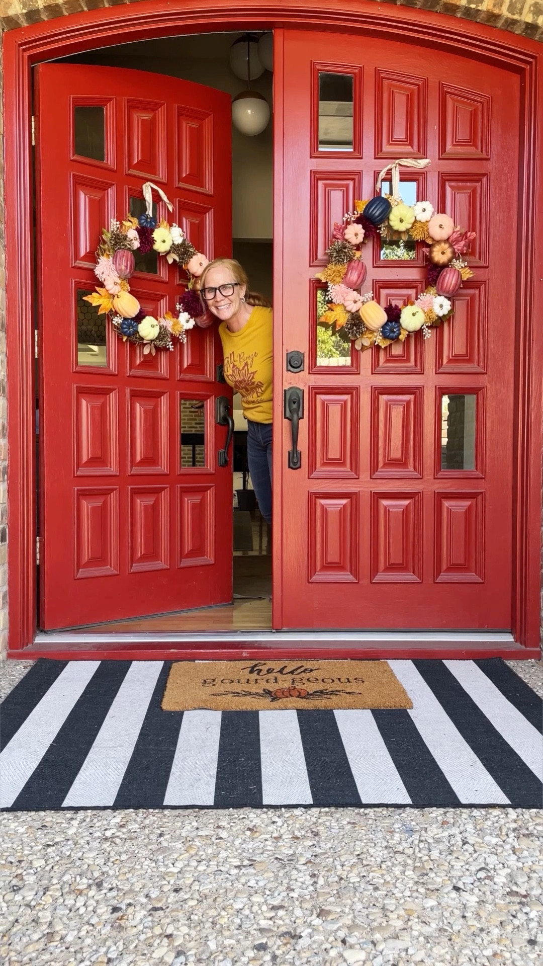 Fall wreath! 

Faux leaves, yarn, pom-poms, wood wreath, hot glue, faux pumpkins, rub n buff

#LTKSeasonal #LTKhome