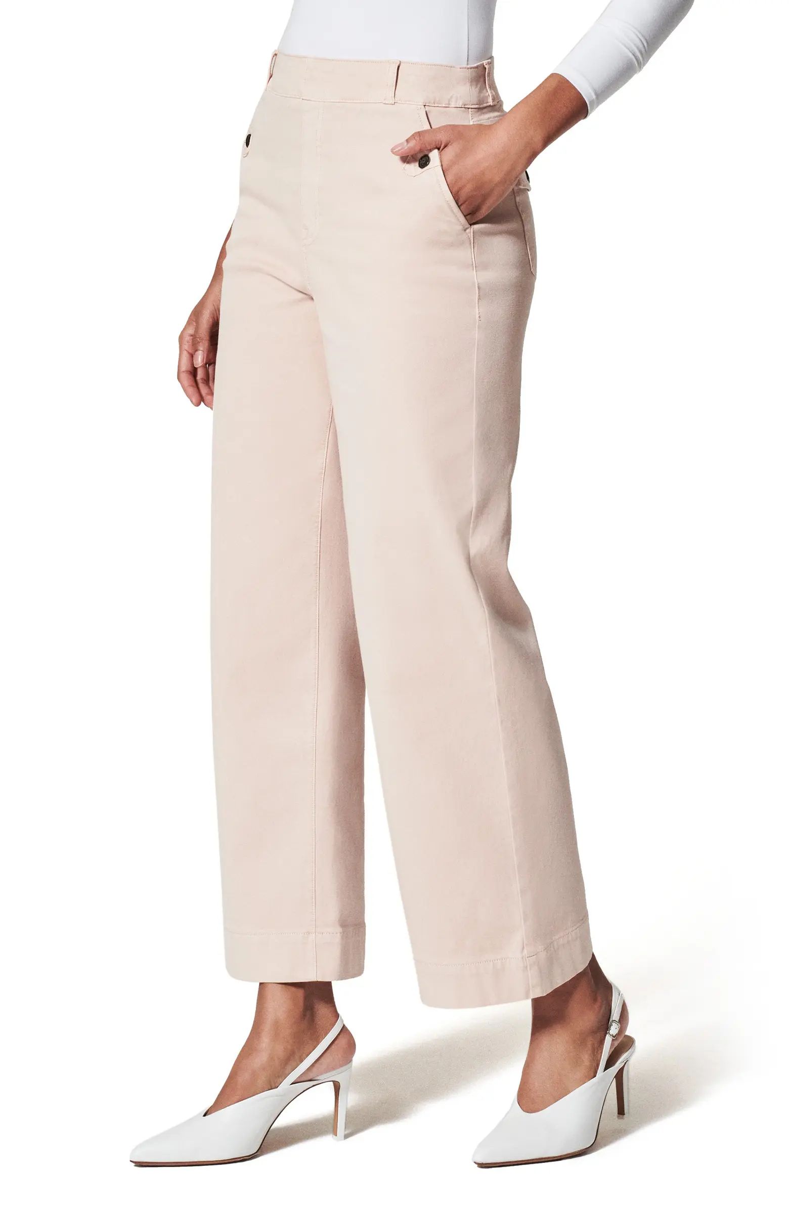 Stretch Twill Wide Leg Crop Pants | Nordstrom