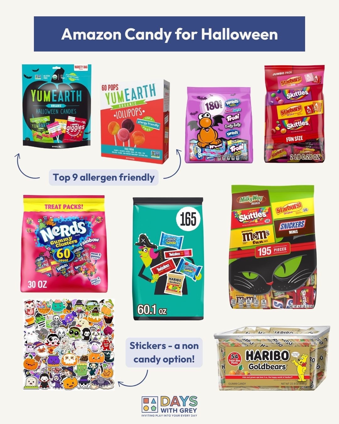 Make sure you have enough candy for trick or treaters! Amazon has some great bulk options that are priced competitively. 

#LTKFamily #LTKHoliday #LTKHalloween