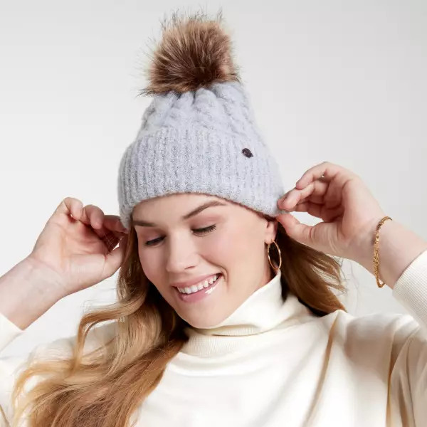 CALIA Women's Cable Knit Faux Fur Pom Beanie | Dick's Sporting Goods