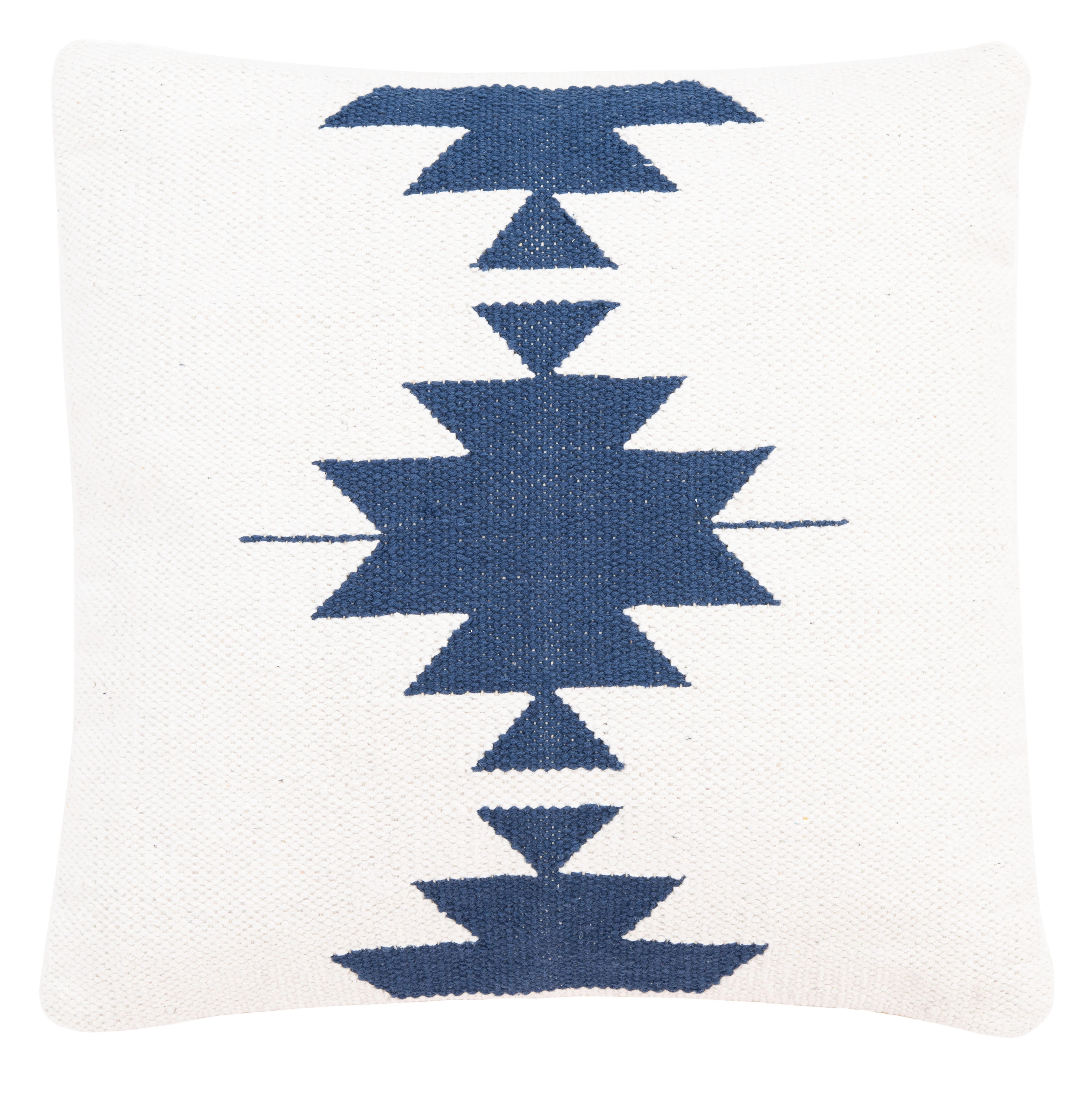 SAFAVIEH Nichole Casual Geometric Accent Pillow, 20" x 20", Navy/Beige | Walmart (US)