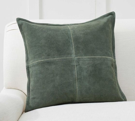 Pieced Suede Pillow | Pottery Barn (US)
