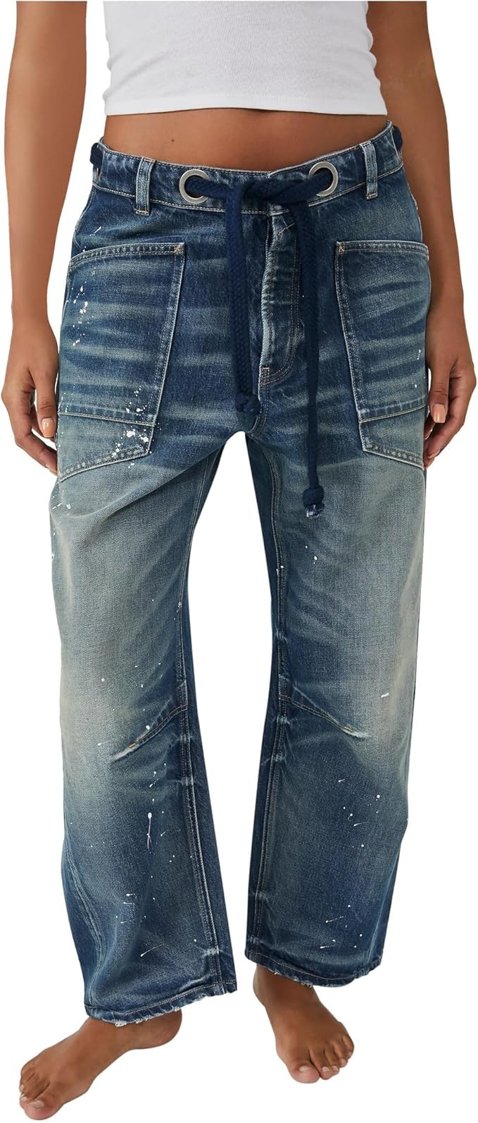 Free People Women's Moxie Pull-On Barrel Jeans | Amazon (US)